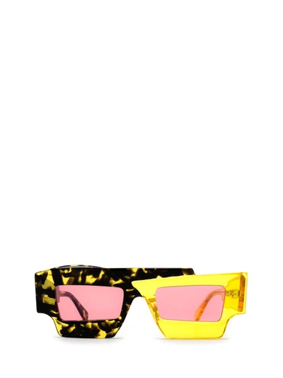 Shop Kuboraum Sunglasses In Yellow Havana &amp; Yellow
