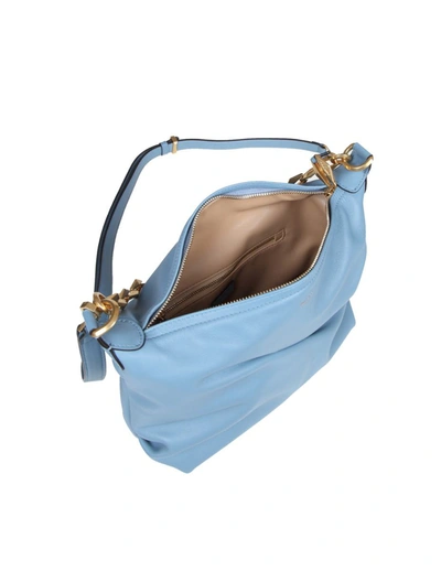 Shop Jimmy Choo Hobo Bag In Soft Leather In Smoky Blue/gold