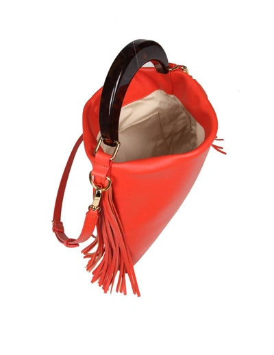 Shop Marni Handbag In Soft Calf Leather In Coral