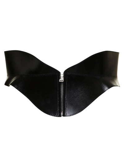Shop Alexander Mcqueen Black Waist Shaped Belt In Cow Leather Woman