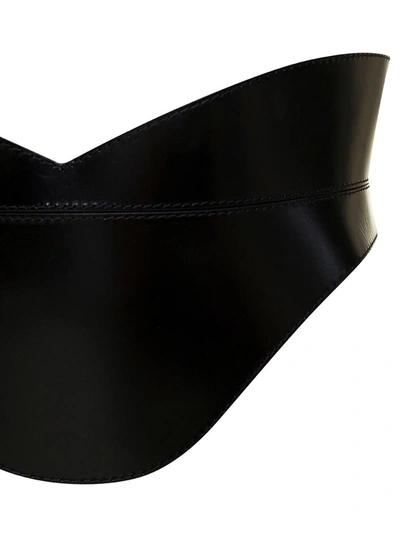 Shop Alexander Mcqueen Black Waist Shaped Belt In Cow Leather Woman