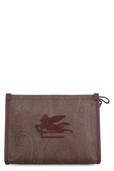 Shop Etro Love Trotter Pouch In Brown