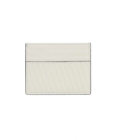 Shop Fendi Leather Card Holder In White