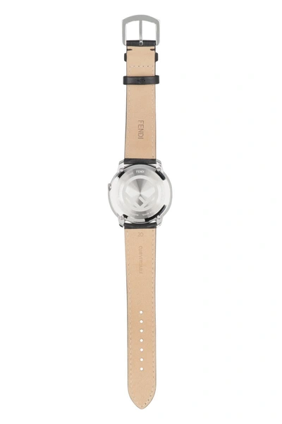 Shop Fendi Watch With Leather Strap In Black