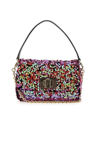 Shop Furla " 1927" Bag With Sequins In Fuchsia