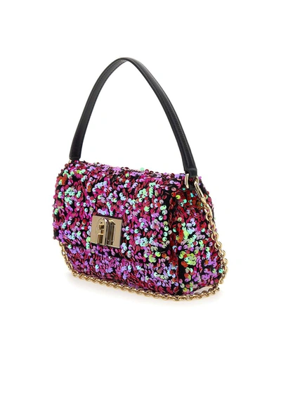Shop Furla " 1927" Bag With Sequins In Fuchsia