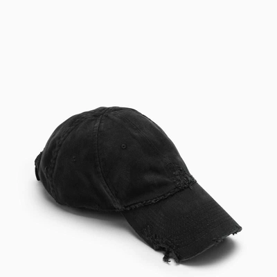 Shop Balenciaga Hat With Wear In Black