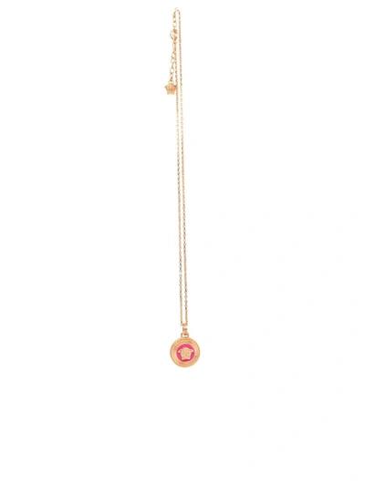 Shop Versace Medusa Biggie Brass Necklace In Gold