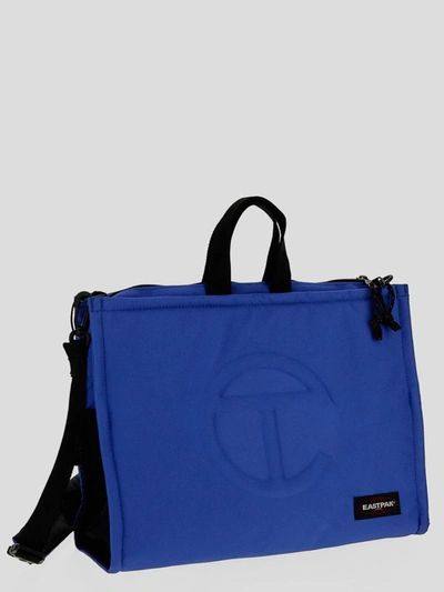 Shop Eastpak X Telfar Bag In <p> Shoulder Bag In Blue Polyester With Embossed Logo