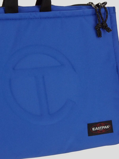 Shop Eastpak X Telfar Bag In <p> Shoulder Bag In Blue Polyester With Embossed Logo