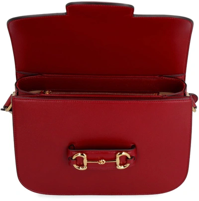 Shop Gucci 1955 Horsebit Leather Shoulder Bag In Burgundy