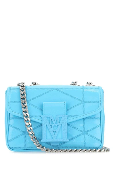 Shop Mcm Shoulder Bags In Light Blue