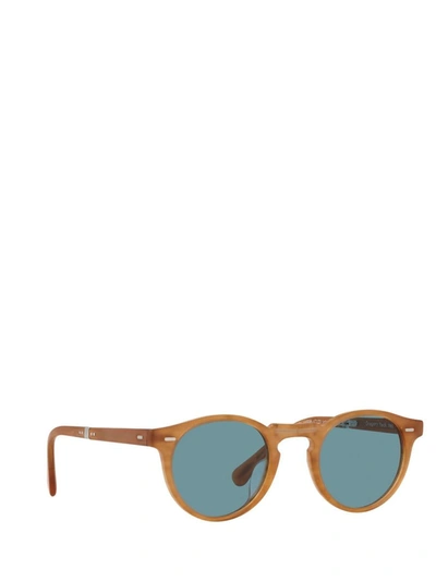 Shop Oliver Peoples Sunglasses In Semi Matte Amber Tortoise