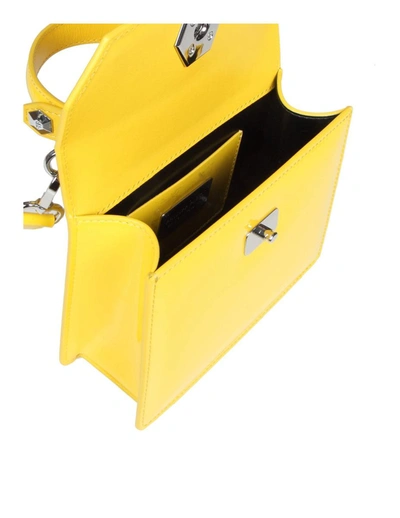 Shop Philipp Plein Patent Leather Handbag In Yellow