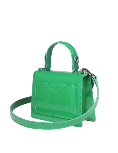 Shop Philipp Plein Patent Leather Handbag In Green