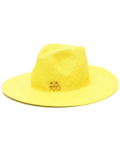Shop Ruslan Baginskiy Fedora Straw Hat In Yellow