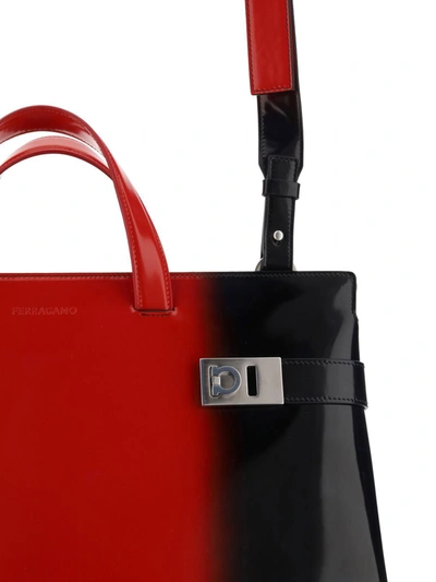 Shop Ferragamo Salvatore  Handbags In Flame Red/nero