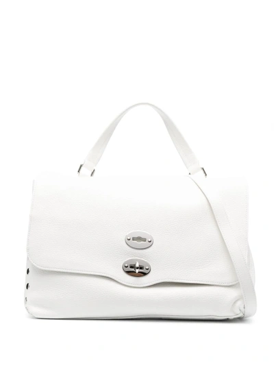 Shop Zanellato Postina Medium Daily Leather Handbag In White