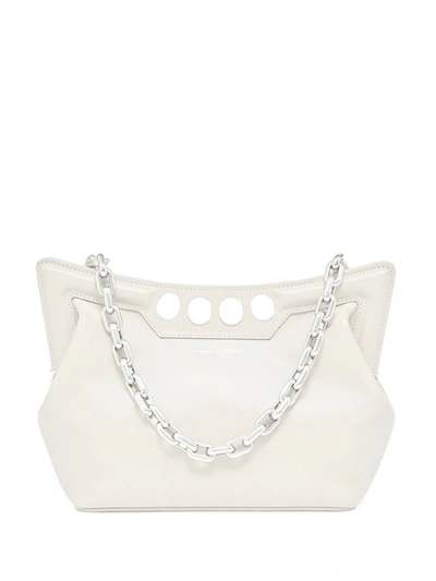 Shop Alexander Mcqueen 'the Peak' Curved Tote Bag In Ivory