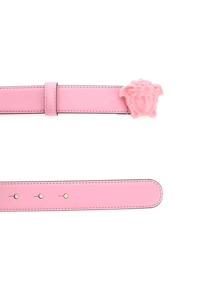 Shop Versace 'la Medusa' Leather Belt In Pink