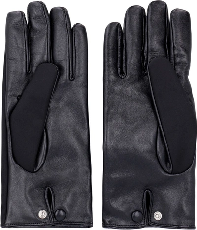Shop Prada Re-nylon And Nappa Leather Gloves With Pouch In Black
