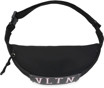 Shop Valentino Garavani - Vltn Nylon Belt Bag In Black