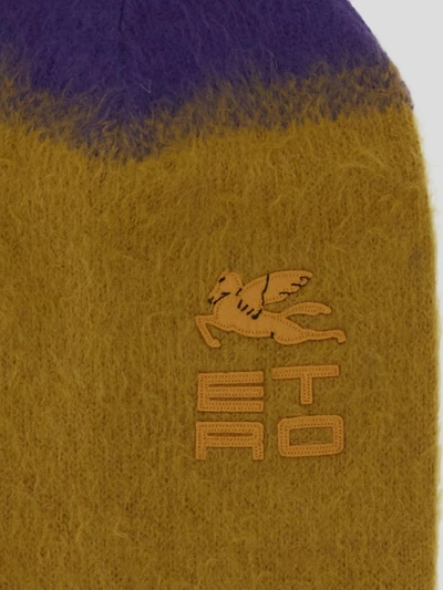 Shop Etro Hats In <p> Multicolor Beanie With Front Logo