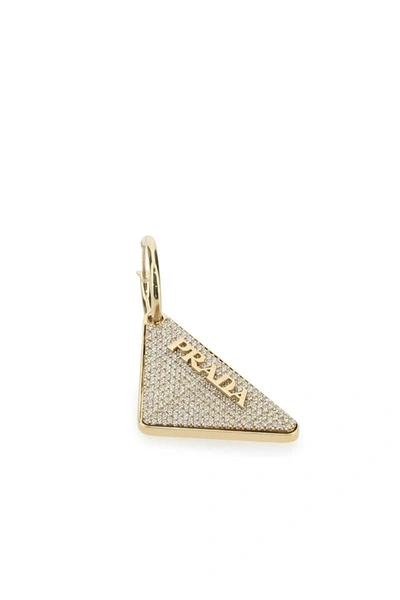 Shop Prada Earrings In Gold