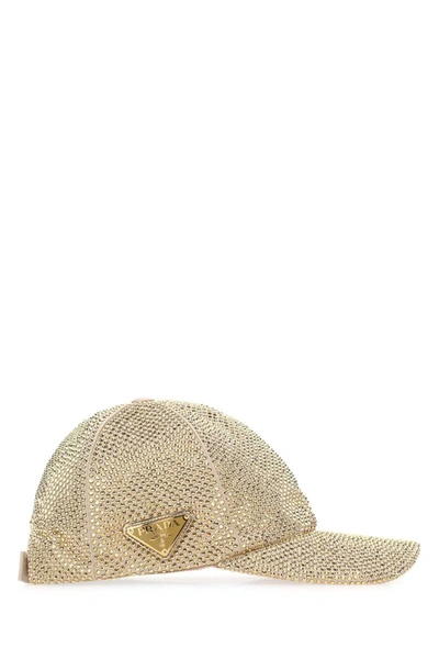 Shop Prada Hats And Headbands In Gold