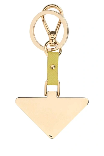 Shop Prada Key Tag In Gold