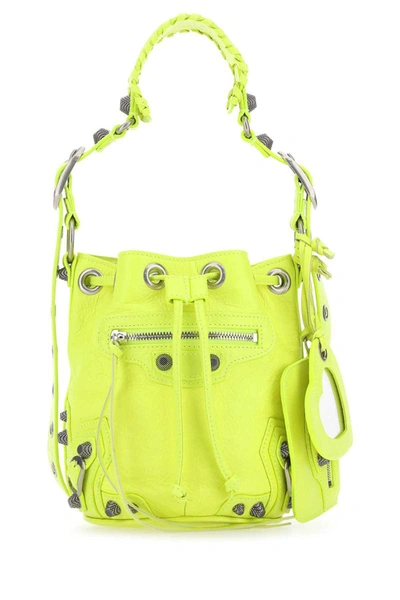 Shop Balenciaga Bucket Bags In Yellow