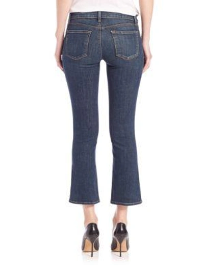 Shop J Brand Selena Mid-rise Cropped Bootcut Jeans In Lonesome