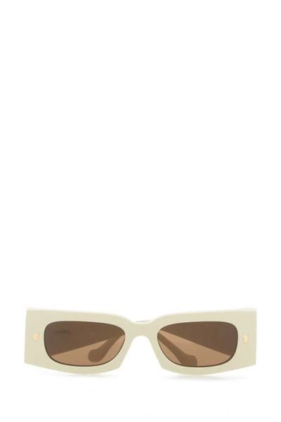 Shop Nanushka Sunglasses In White