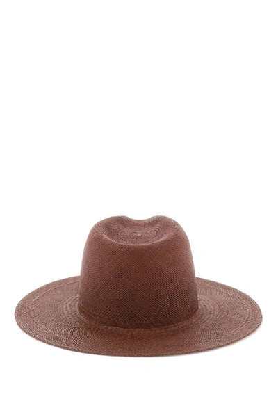 Shop Ruslan Baginskiy Woven Straw Fedora Hat In Brown