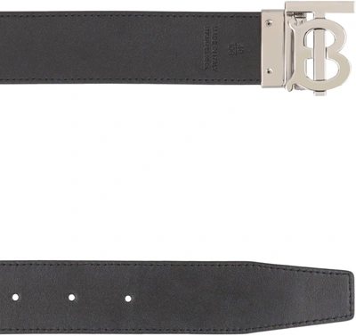Shop Burberry Reversible Check And Leather Belt In Brown