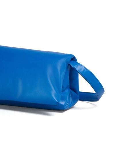 Shop Marni Bags.. In <p>prisma Leather Shoulder Bag From  Featuring Cobalt Blue, Calf Leather, Polished Finish, Puff