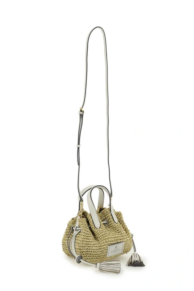 Shop Anya Hindmarch Raffia Handbag In Beige