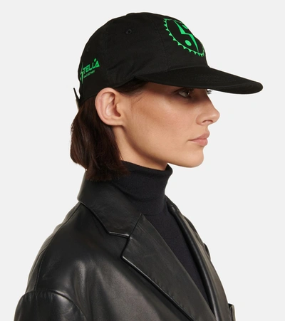 Shop Stella Mccartney Logo Detail Baseball Cap In Black
