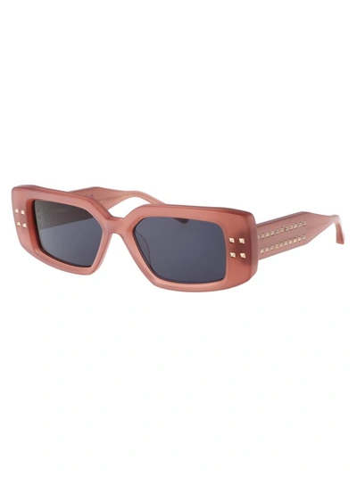 Shop Valentino Garavani Sunglasses In 108c Pnk - Gld