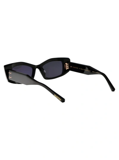 Valentino Cat's Eye Frame Sunglasses In 109a Blk - Gld