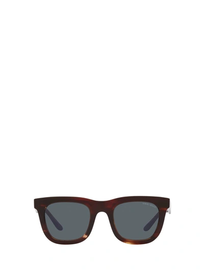 Shop Giorgio Armani Sunglasses In Striped Brown