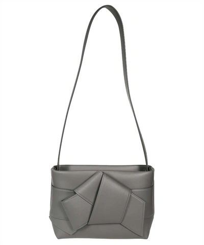 Shop Acne Studios Musubi Leather Crossbody Bag In Grey