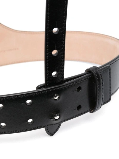 Shop Alexander Mcqueen Leather Harness With Eyelets In Black