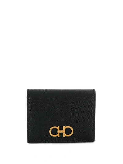 Shop Ferragamo Wallet Logo Accessories In Black