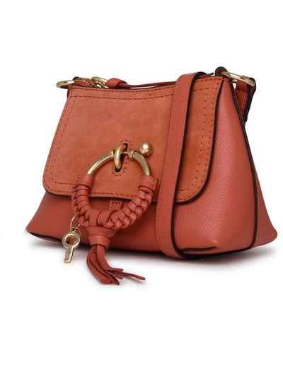 Shop See By Chloé Peach Leather Joan Mini Bag In Orange