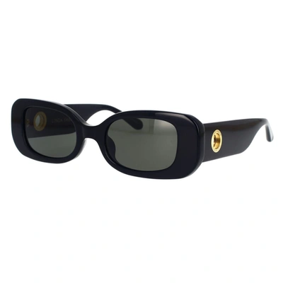 Linda Farrow Lola Rectangle-frame Sunglasses In Black