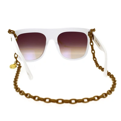 Shop Linda Farrow Sunglasses In White