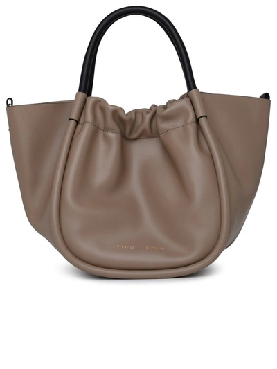 Shop Proenza Schouler Ruched Beige Leather Bag
