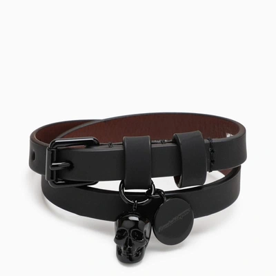 Shop Alexander Mcqueen Double Bracelet In Black