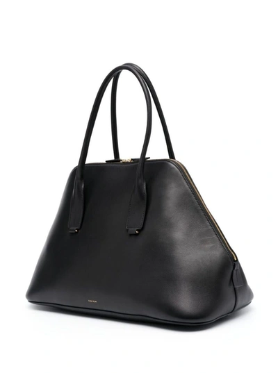 Shop The Row 'devon' Black Handbag With Zip Fastening In Smooth Leather Woman